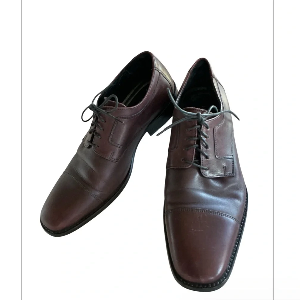 J. Murphy by JOHNSTON & MURPHY Leather Oxfords Cap Toe Lace Up Size 10.5 Brown